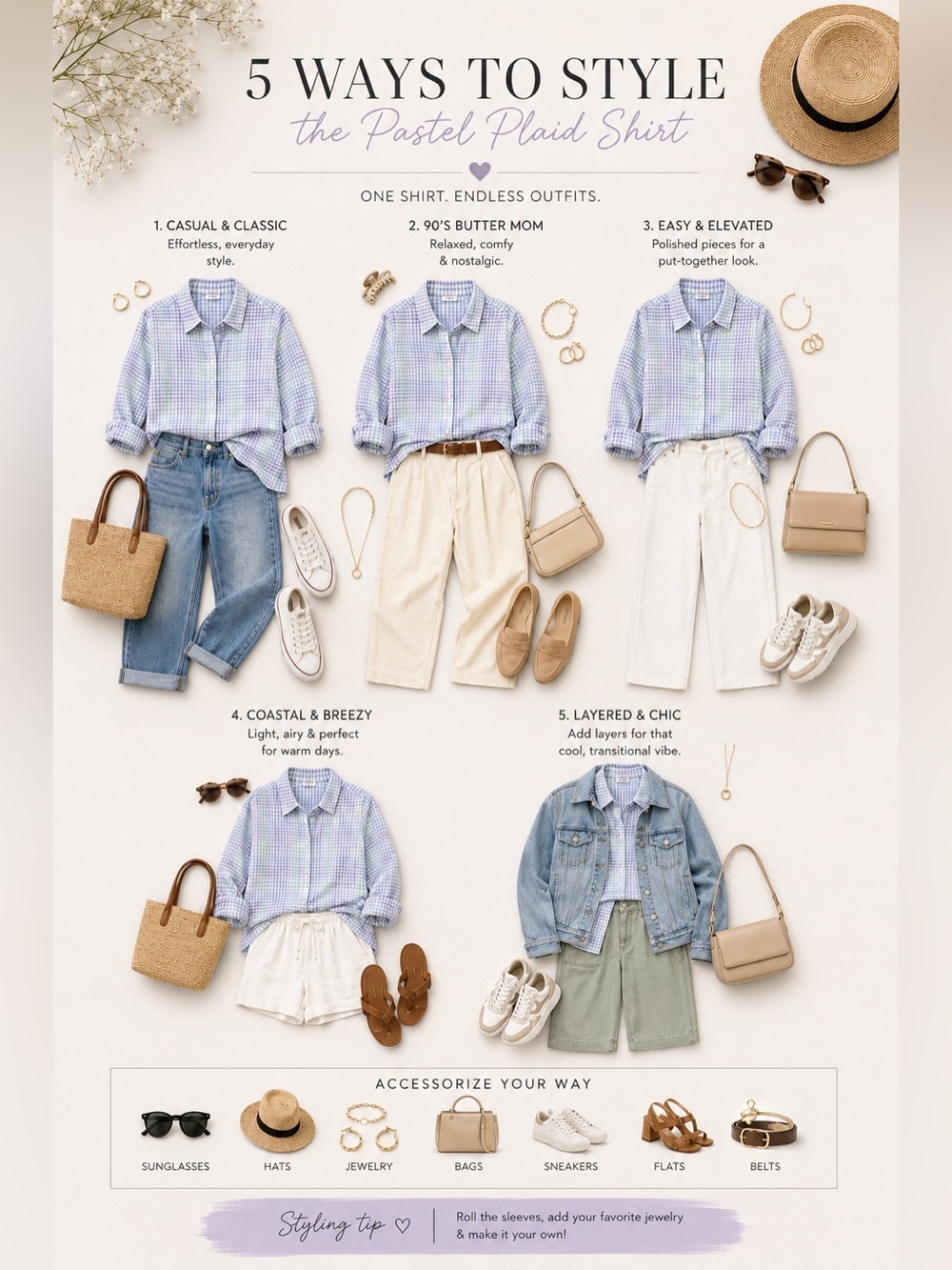 LL Bean Vintage Pastel Gingham Button-Down Shirt - Size XL - Picture 2 of 5